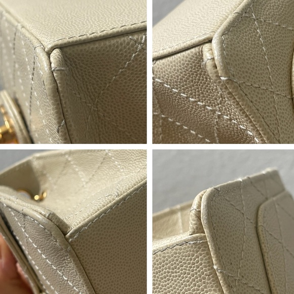 Chanel Vintage Caviar Beige Mini Square with 24K GHW - Picture 17 of 17